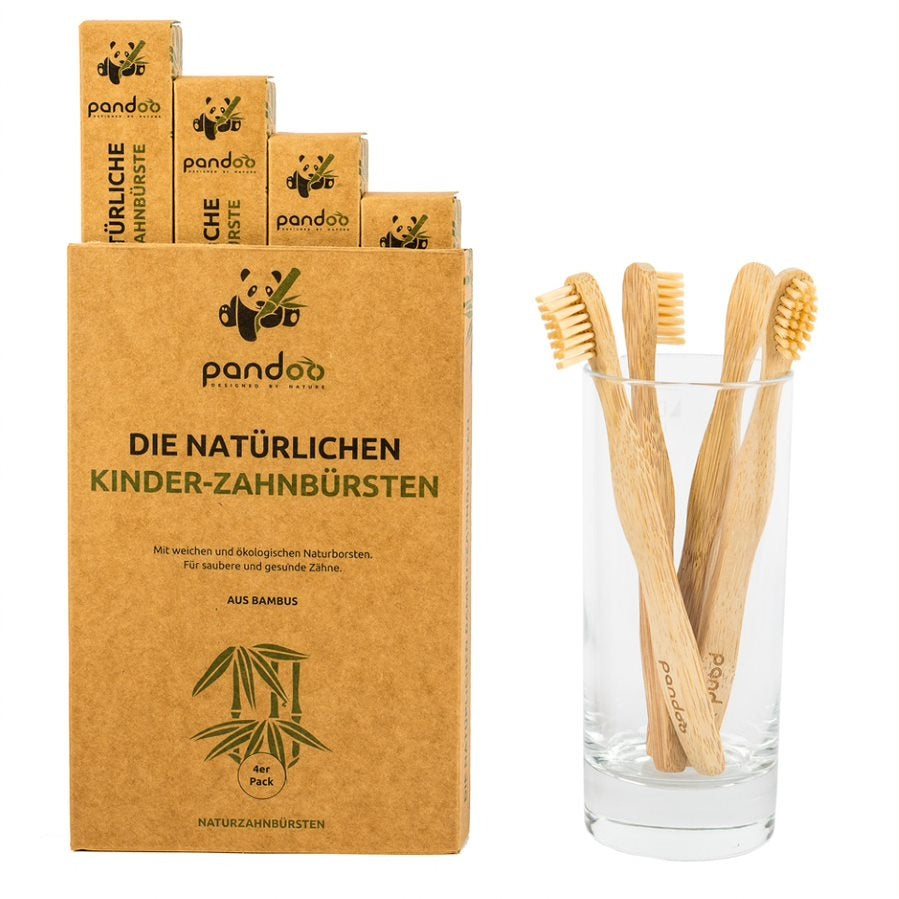 Bambuszahnbürste für Kinder Medium Soft - 4 Stück