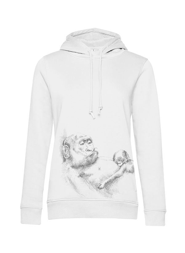 Stillhoodie Monkey Mum® weiß - Äffchen, 2. Wahl - Gr. XL