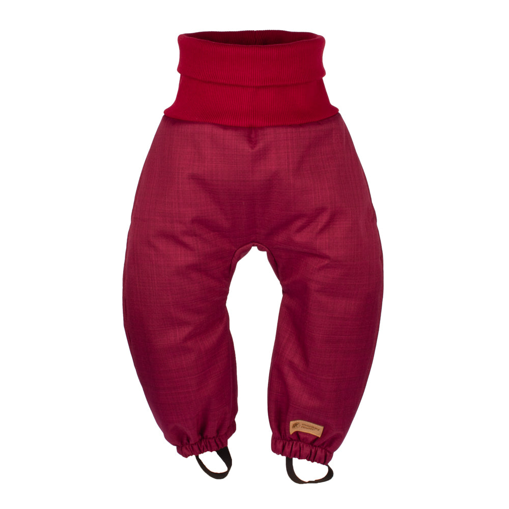Mitwachsende Kinder-Winter-Softshellhose mit Teddyfutter Monkey Mum® - Weinrotes Rotkäppchen