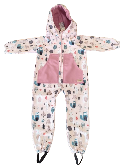Monkey Mum® Softshell-Overall mit Membran – Tagestiere - Gr. 98/104, 110/116