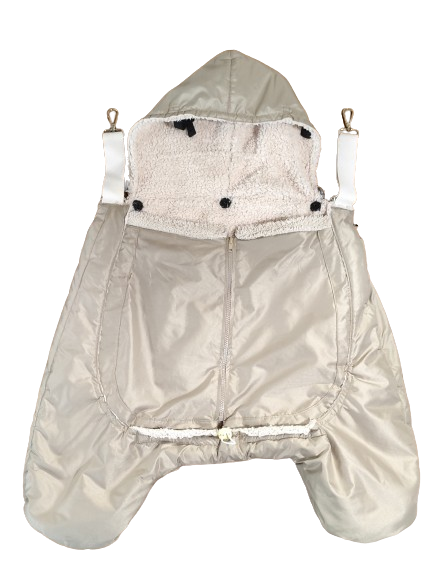 Monkey Mum® Wärmende Trage- oder Kinderwagenhülle aus Raschelstoff mit Lammfell Carrie - 2. Wahl - Beige - Klein