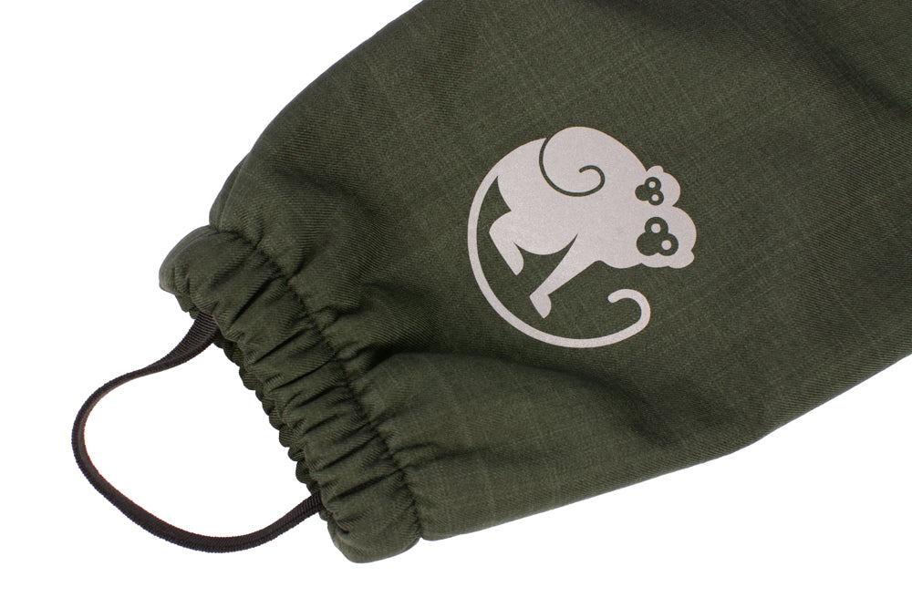 Mitwachsende Kinder-Winter-Softshellhose mit Teddyfutter Monkey Mum® - Khaki-Jäger
