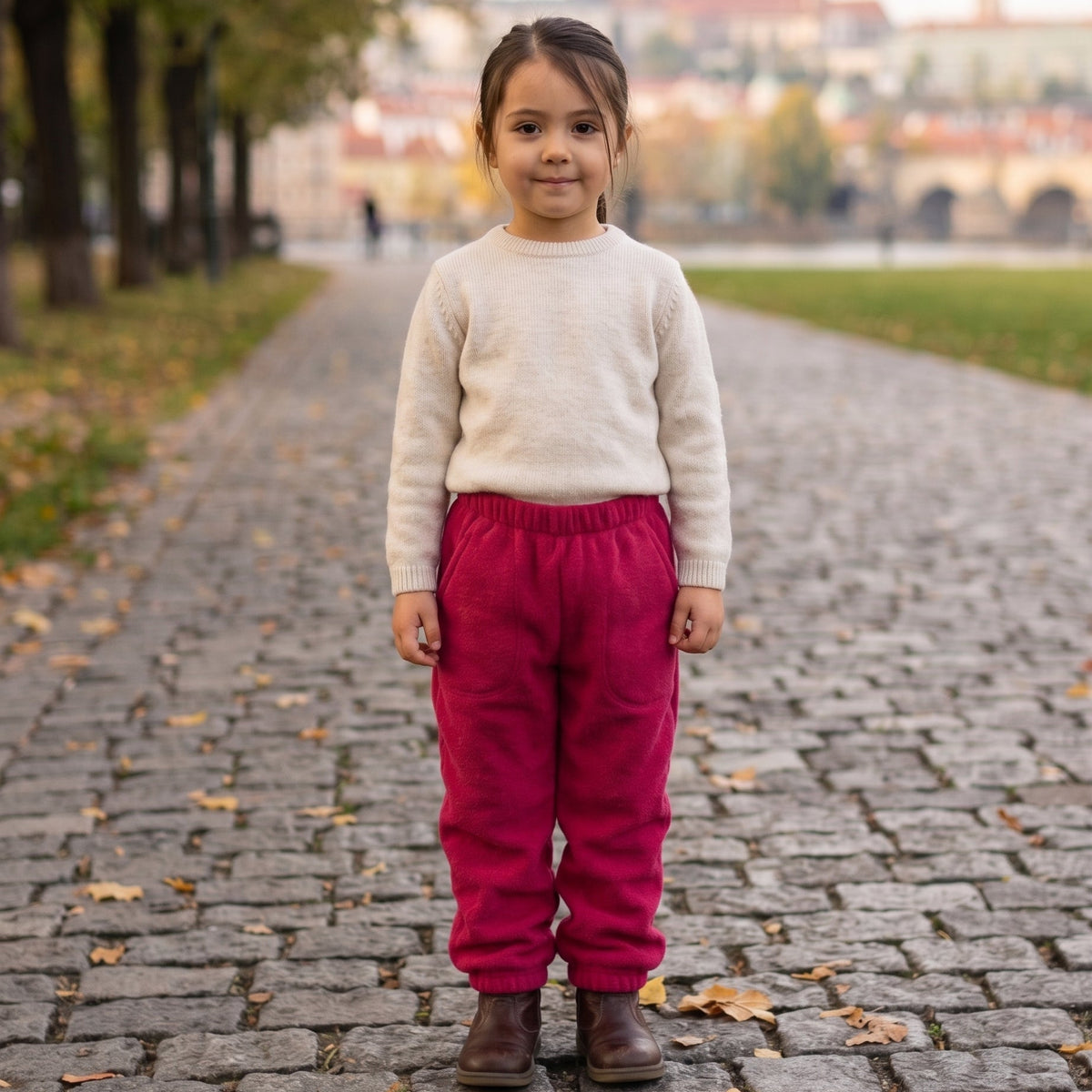 Monkey Mum® Fleece-Hosen - Weinrot
