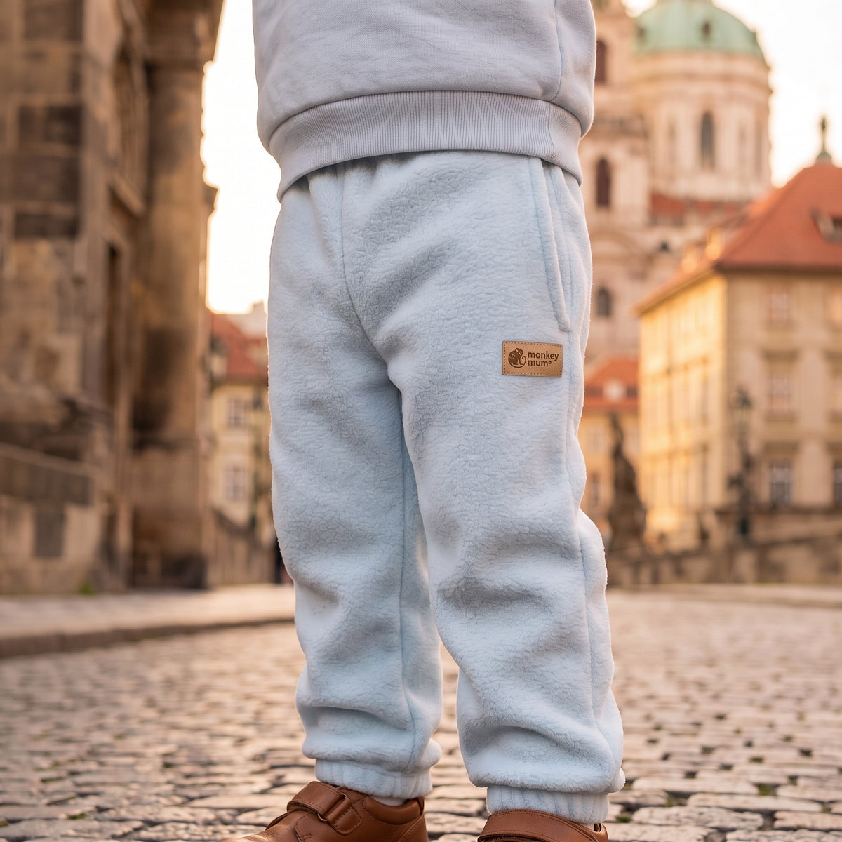 Monkey Mum® Fleece-Hosen - Hellblau