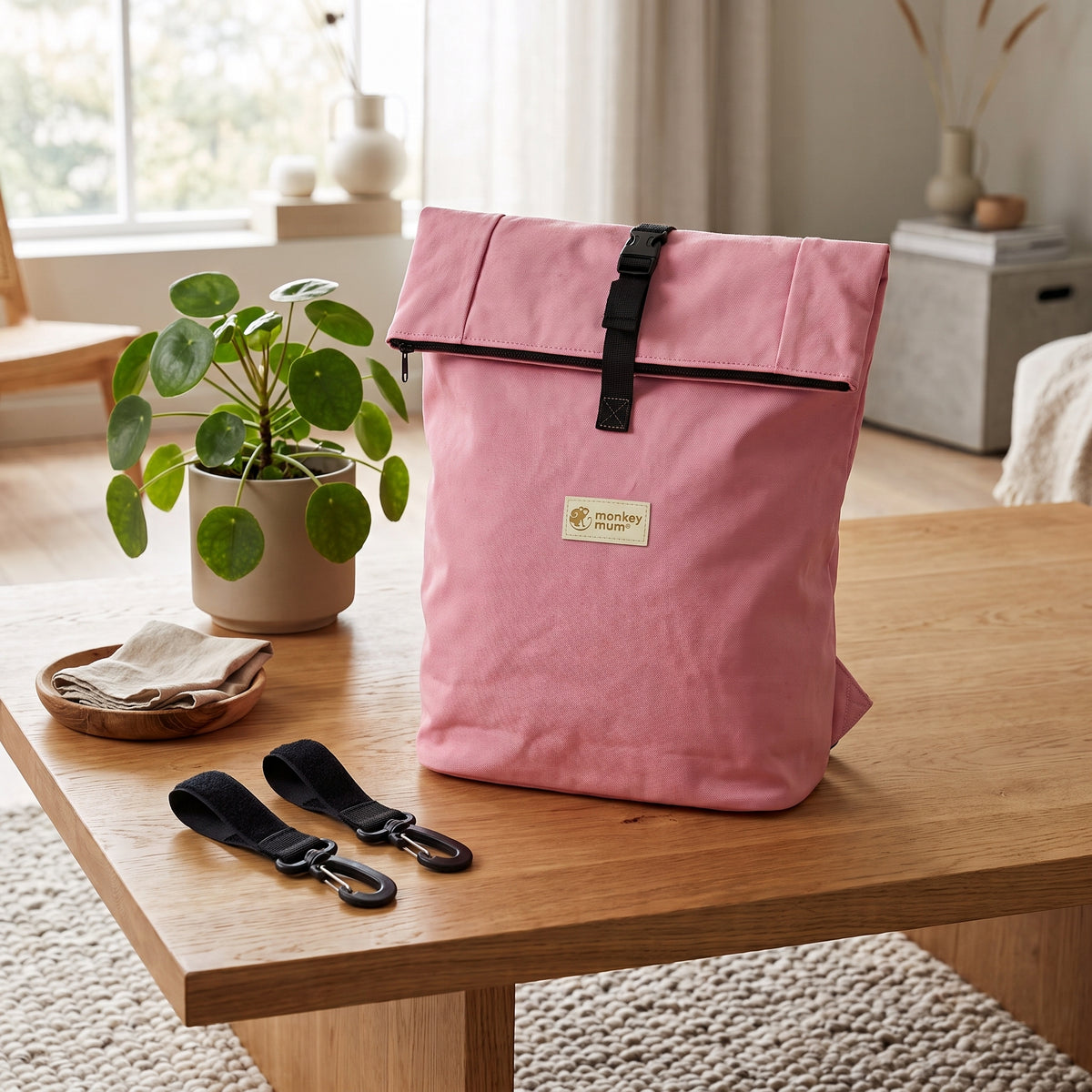 Monkey Mum® Softshell-Rucksack für den Kinderwagen – Zuckerwatte