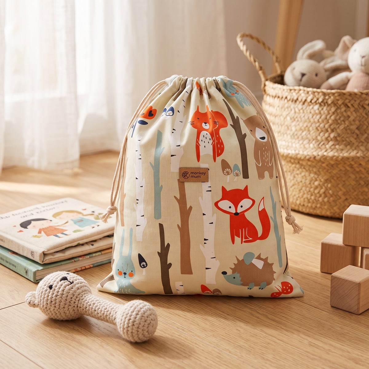 Stoffbeutel Monkey Mum® - Tiere im Wald