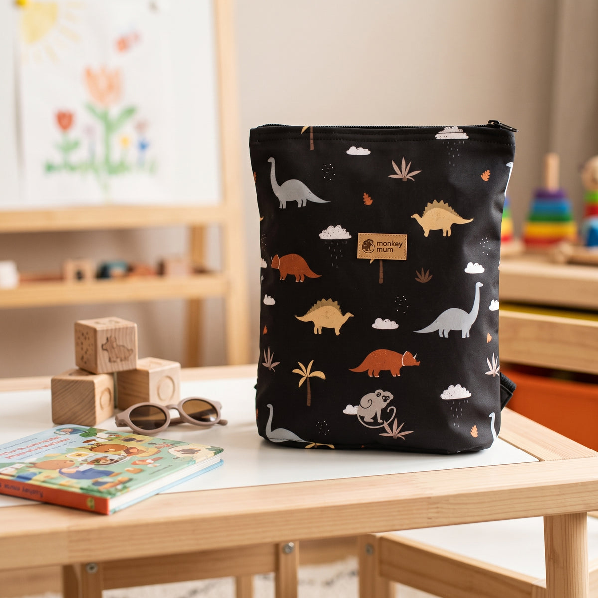 Kinder-Softshell-Rucksack Monkey Mum® - Dinosaurierreise