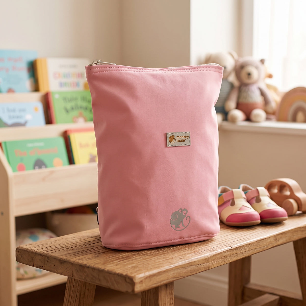 Kinder-Softshell-Rucksack Monkey Mum® - Zuckerwatte