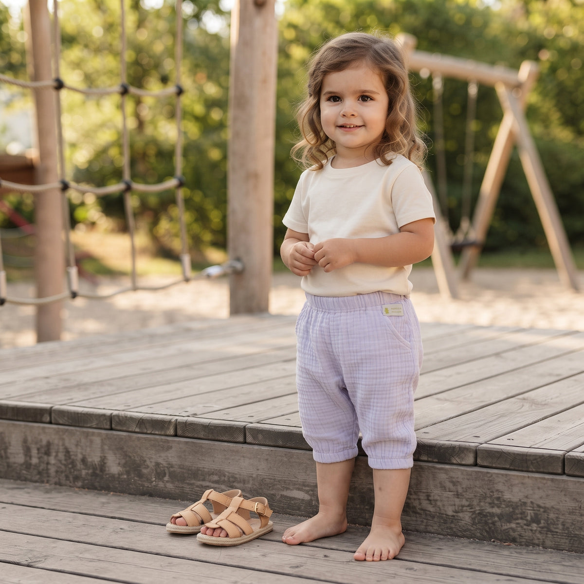 Musselin-Shorts Monkey Mum® - Veilchen