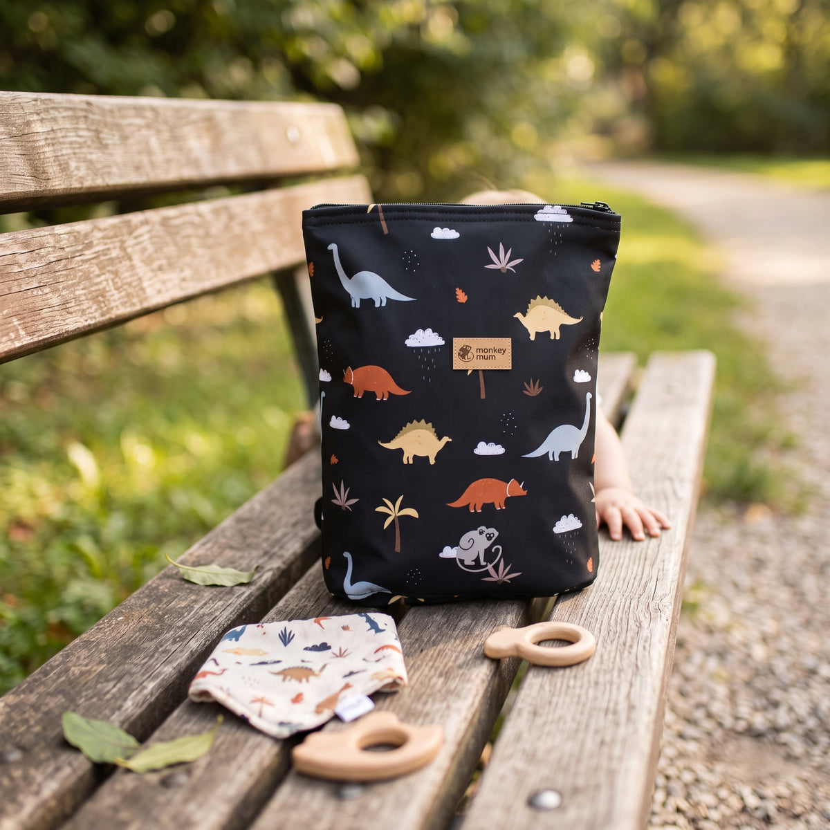 Kinder-Softshell-Rucksack Monkey Mum® - Dinosaurierreise