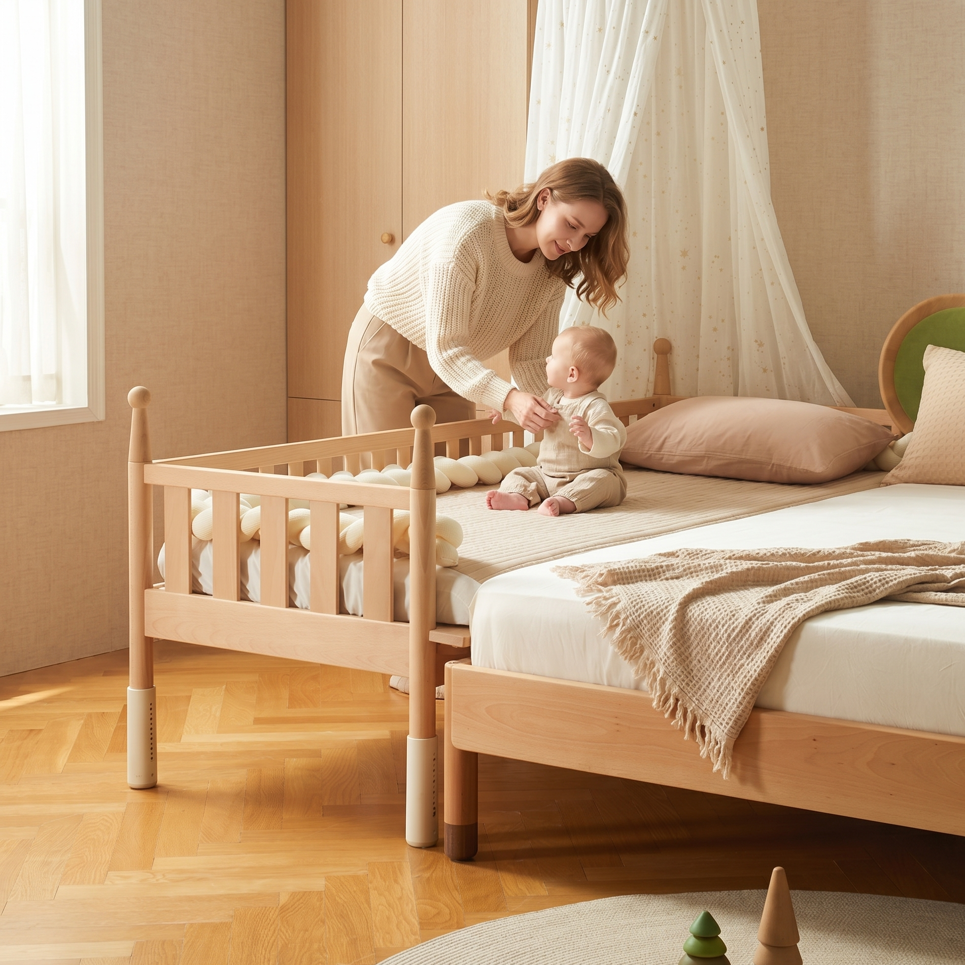 Kinderbett 5in1 - Massivholz
