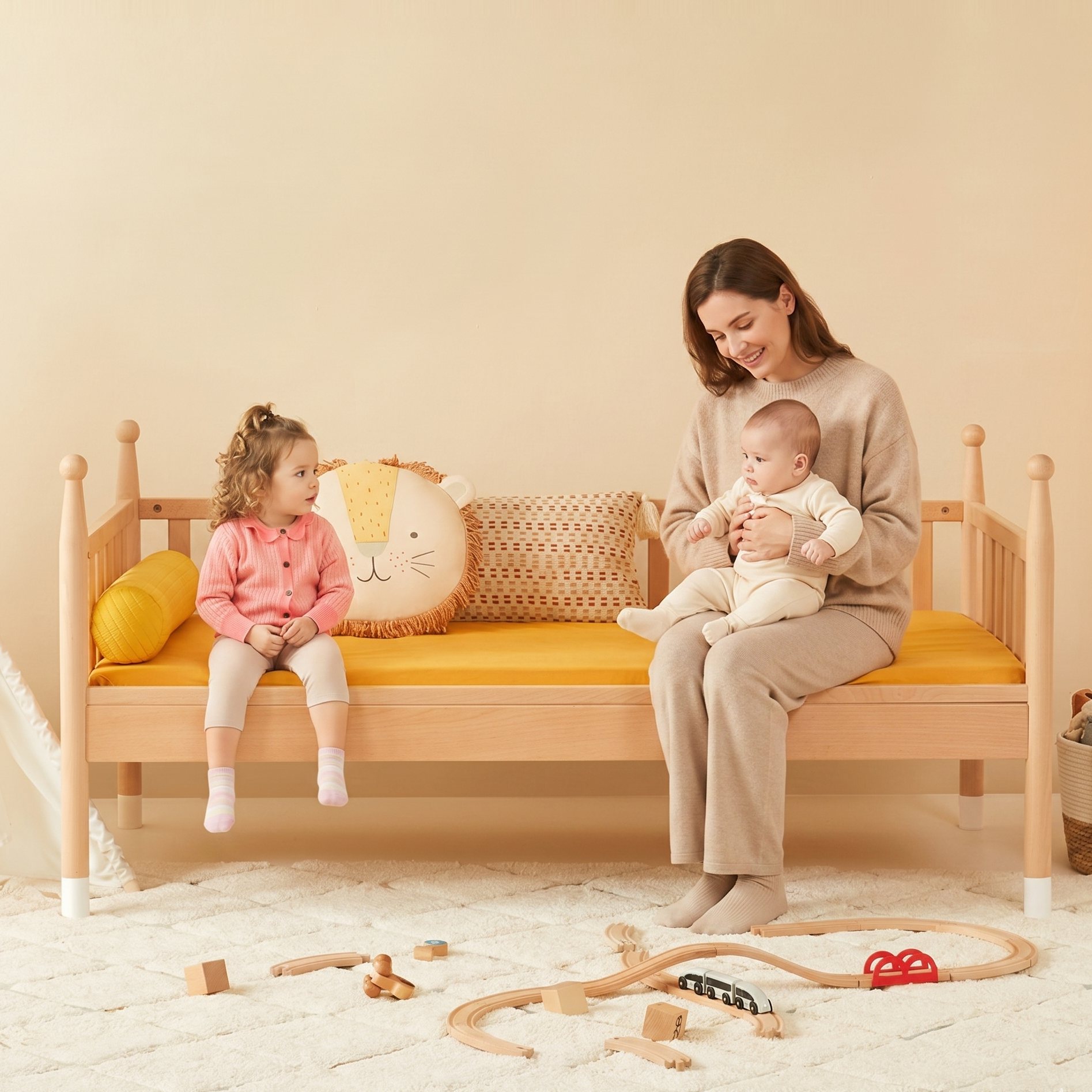 Kinderbett 5in1 - Massivholz