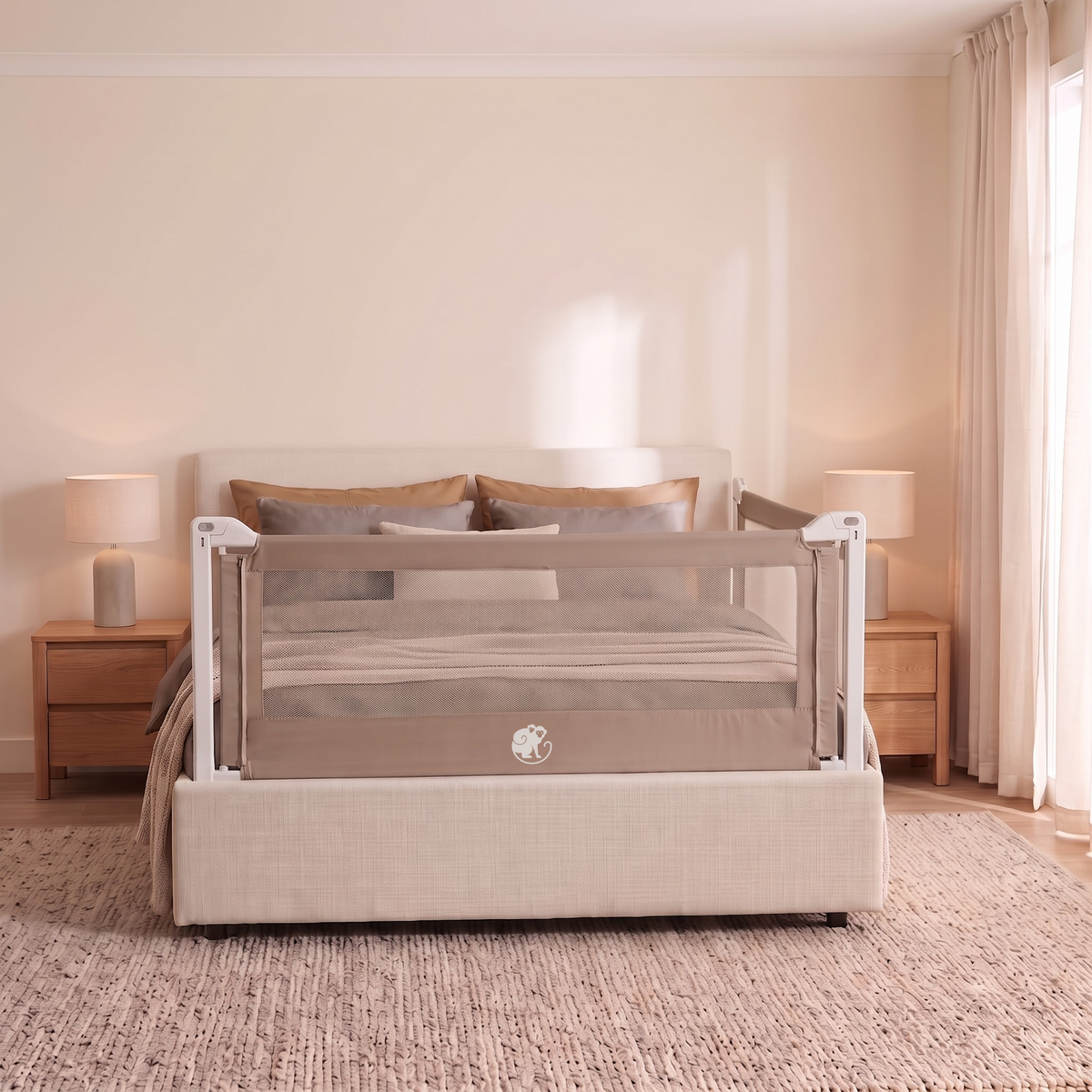 Bezug für das Monkey Mum® Popular Bettgitter – Dunkelgrau