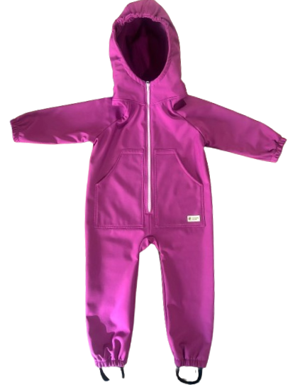 Monkey Mum® Softshell-Overall mit Membran – Saftige Himbeere - Gr. 98/104, 110/116