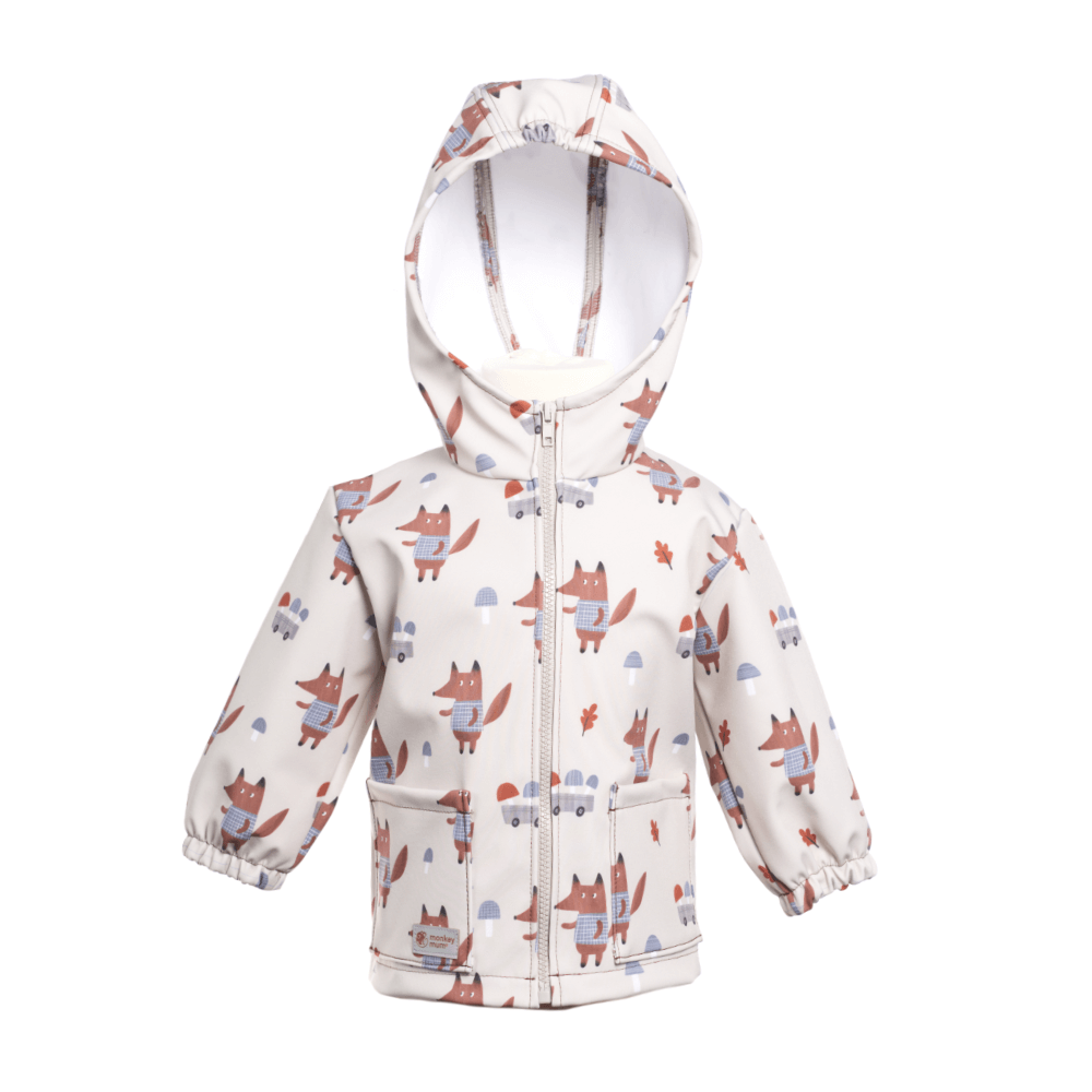 Kinder-Softshelljacke mit Membran Monkey Mum® - Füchse auf Pilzen