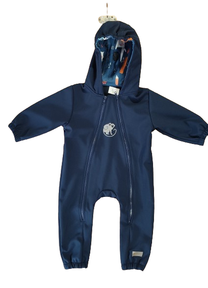 Monkey Mum® Softshelloverall mit Membran – Nachthimmel mit Tierchen - Gr. 62/68, 74/80