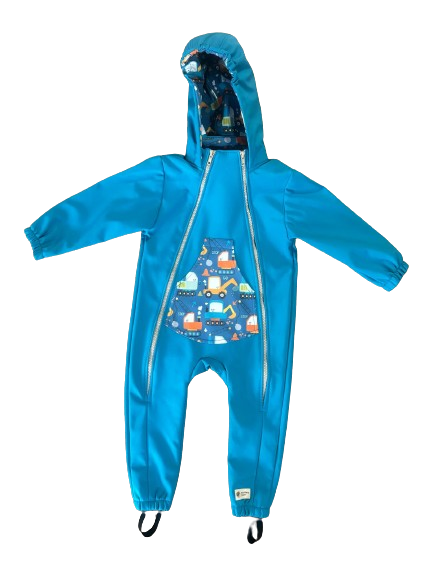 Monkey Mum® Softshell-Overall mit Membran – Fröhliche Baustelle - Gr. 86/92