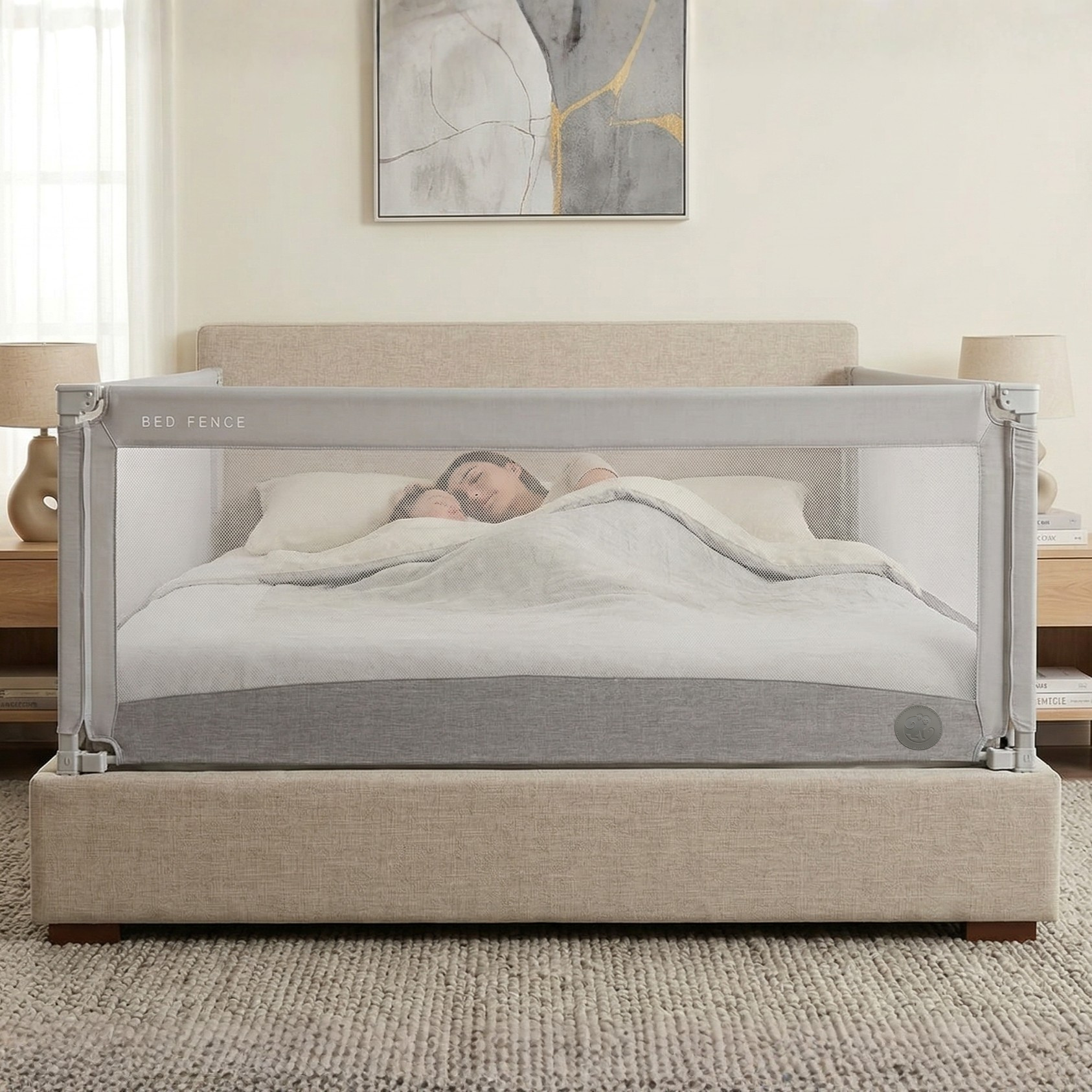 Bettbarriere Monkey Mum® Economy - hellgrau