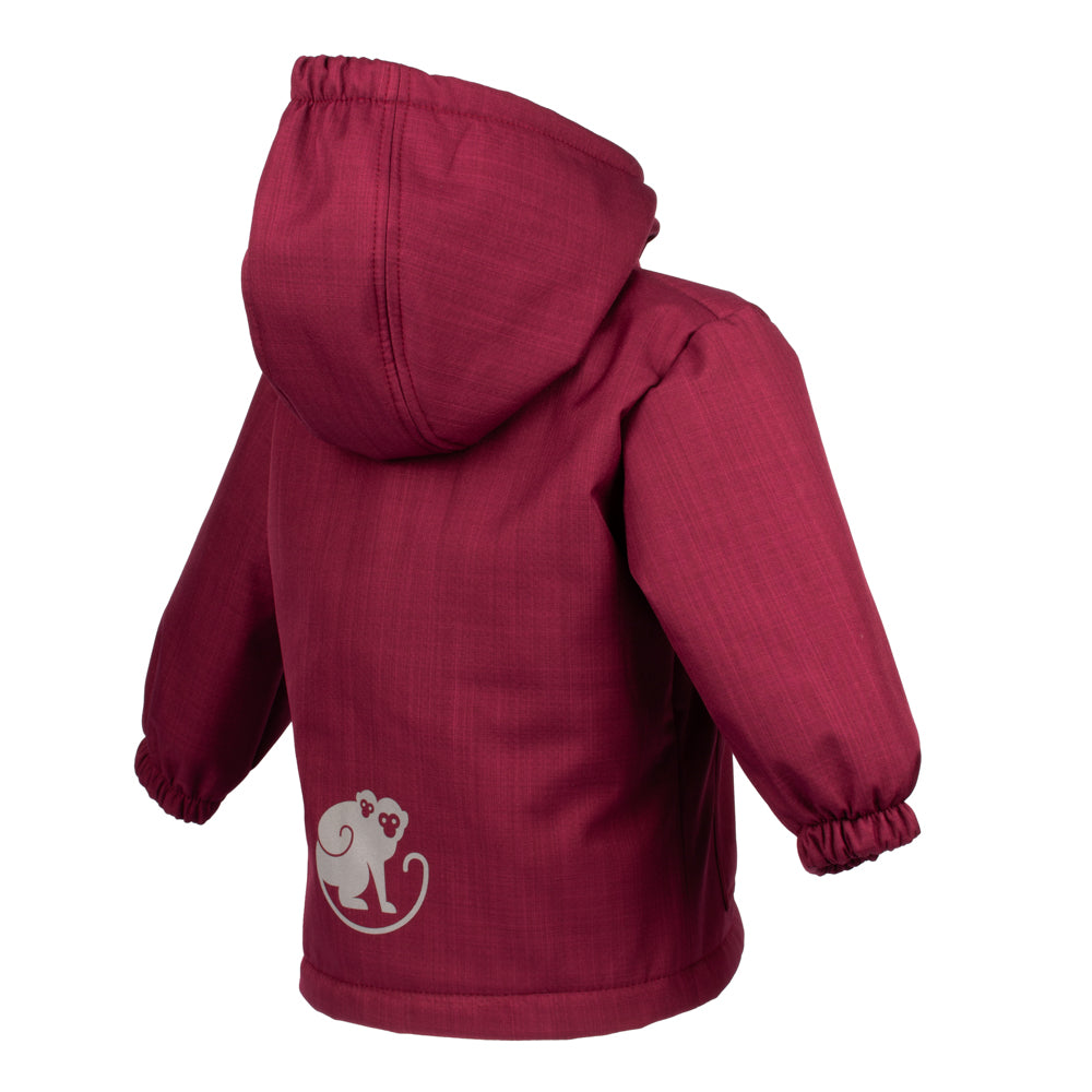 Kinder-Winter-Softshelljacke mit Lammfell Monkey Mum® - Burgunder Rotkäppchen