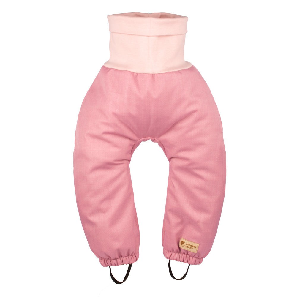 Mitwachsende Kinder-Winter-Softshellhose mit Teddyfutter Monkey Mum® - Rosa Schäfchen