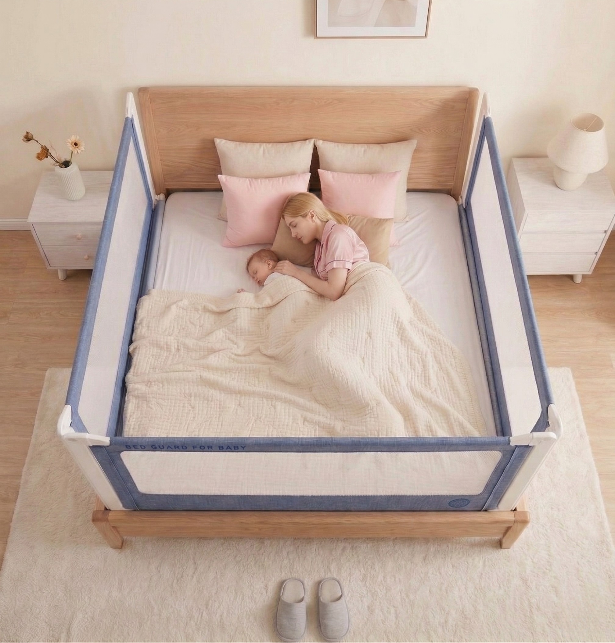 Bettbarriere Monkey Mum® Popular - dunkelblau - Design - Restposten - ausgepackt