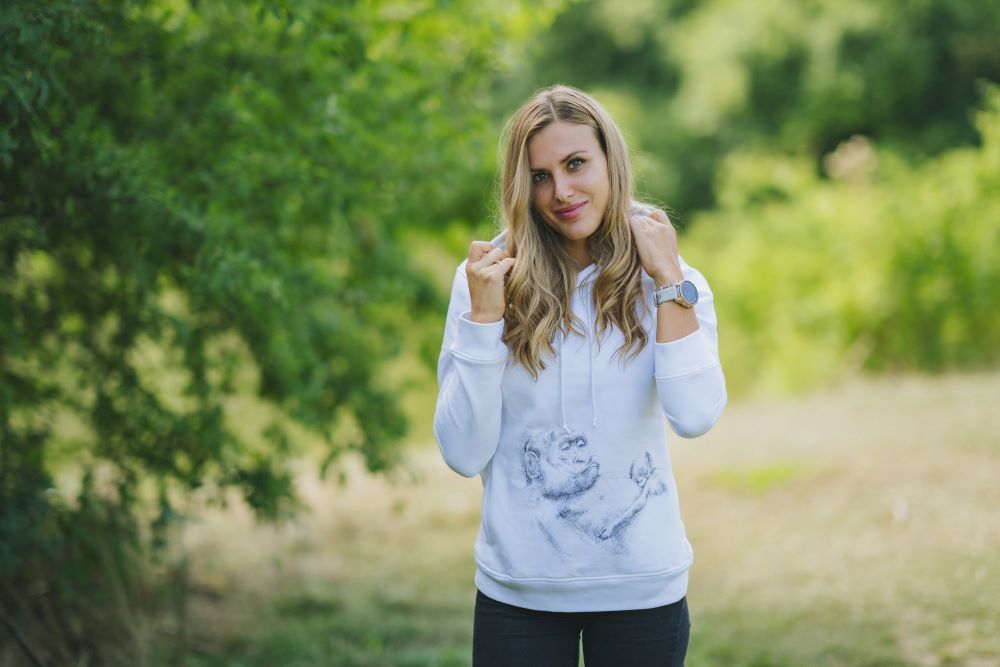 Still-Hoodie Monkey Mum® weiß - Äffchen