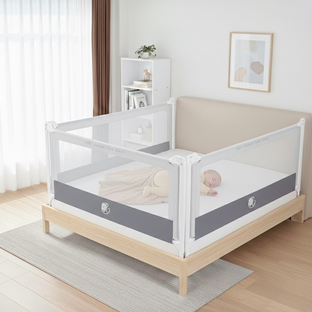 Bettbarriere Monkey Mum® Popular - hellgrau