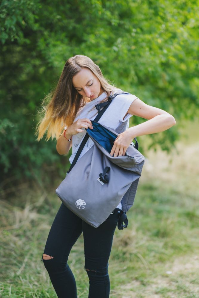 Monkey Mum® Integrierter Twill-Rucksack für die Trage Carrie - Frische Brise