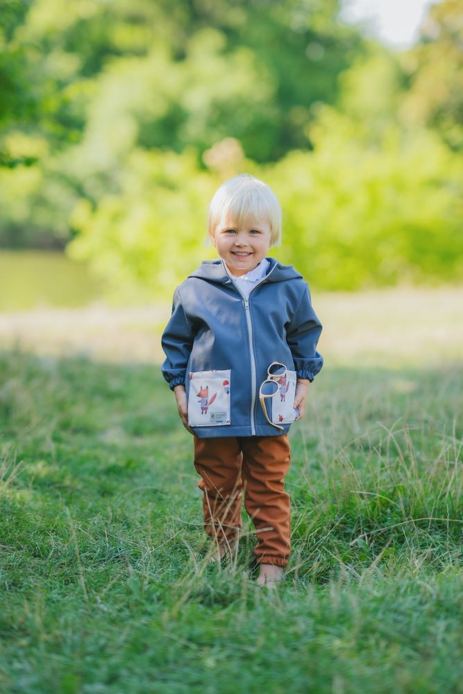 Kinder-Softshelljacke mit Membran Monkey Mum® - Geheimnisvoller Ausflug mit dem Fuchs