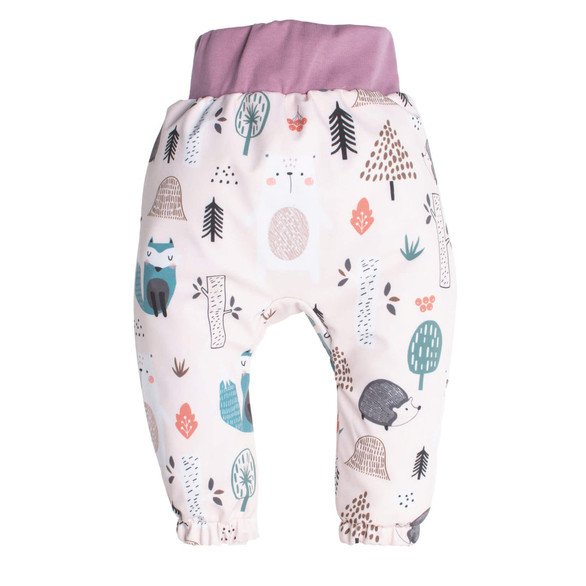 Dětské softshellové kalhoty s membránou Monkey Mum® - Denní zvířátka