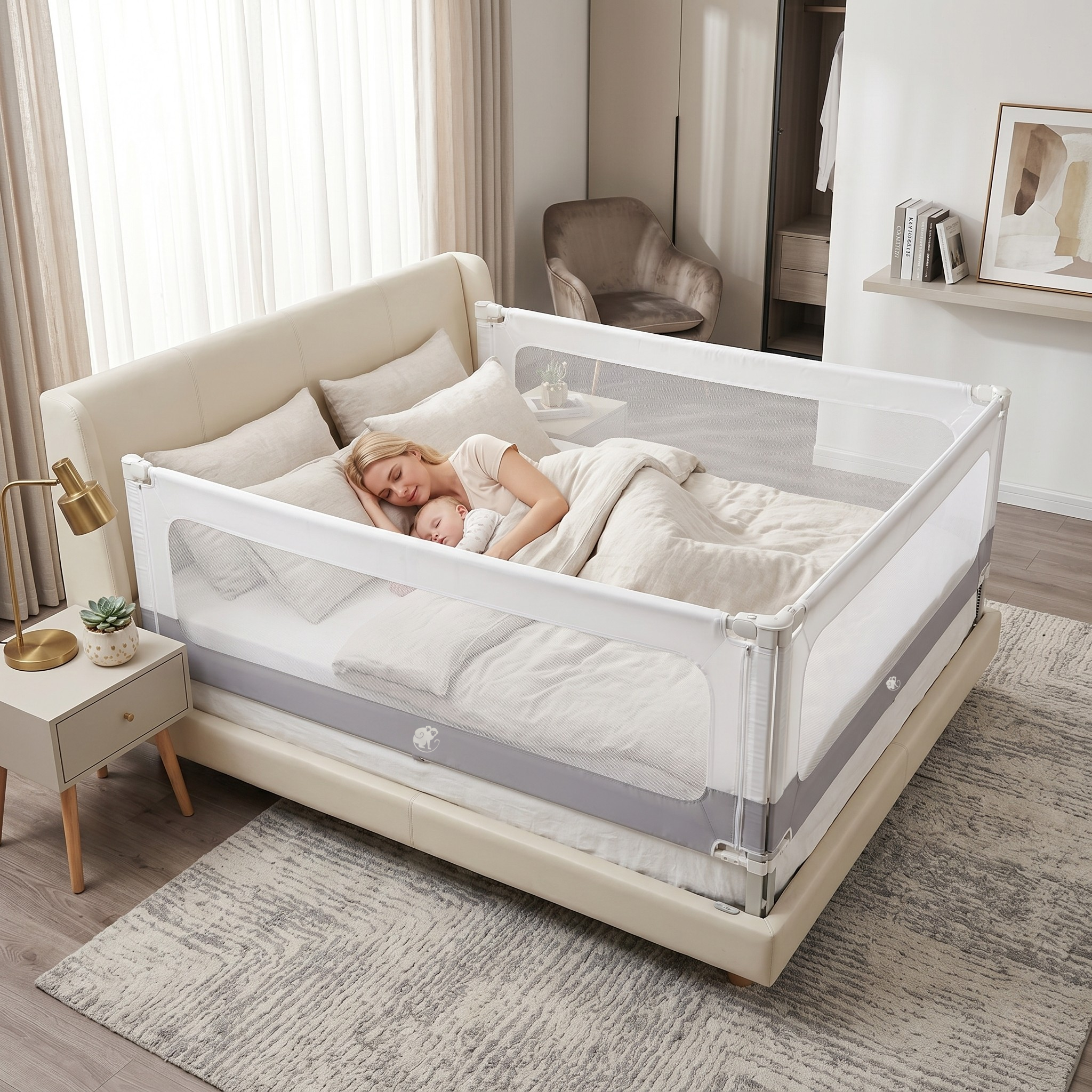 Bettbarriere und Laufgitter Monkey Mum® 2in1 Smart - ausgepackt