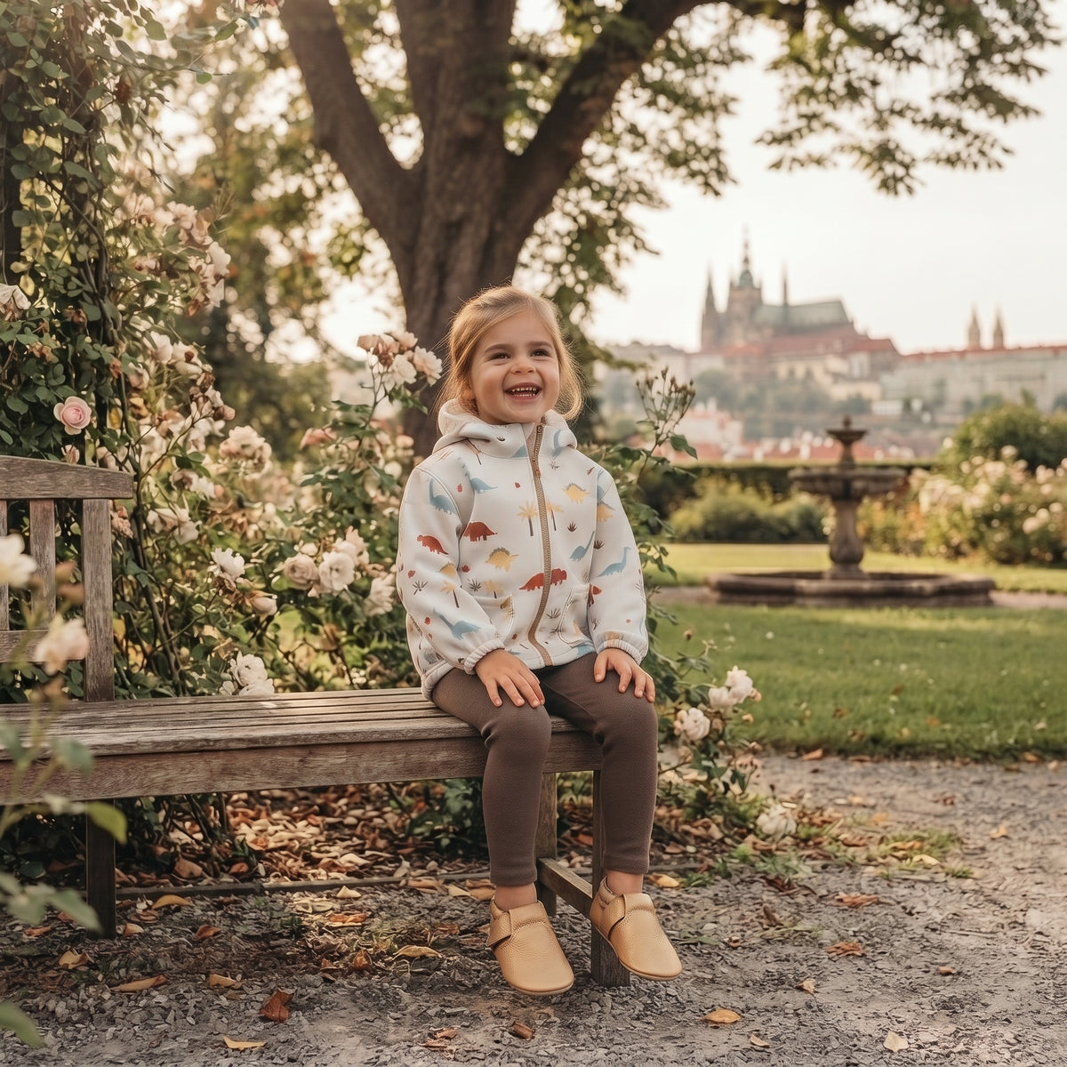Kinder-Softshelljacke mit Membran Monkey Mum® - Dinosauriergeschichte