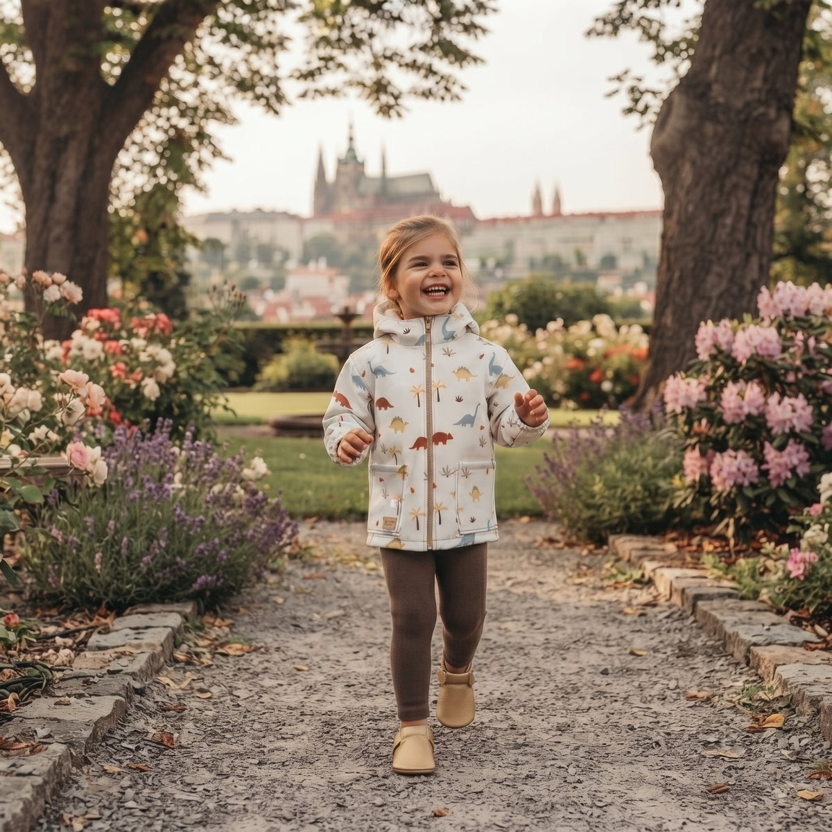 Kinder-Softshelljacke mit Membran Monkey Mum® - Dinosauriergeschichte