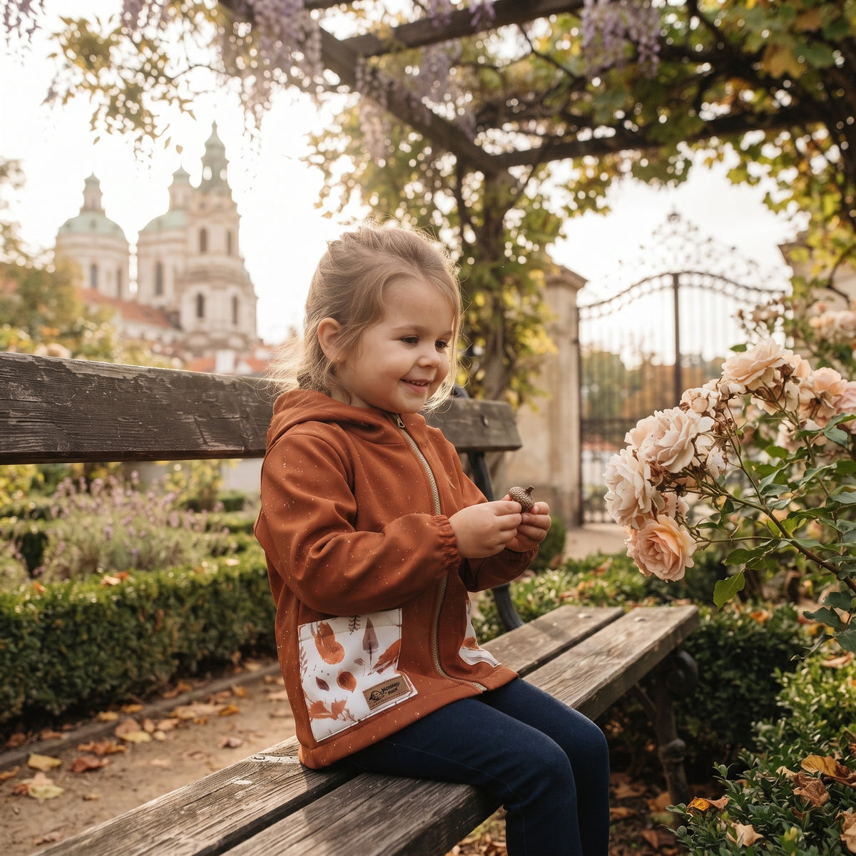 Kinder-Softshelljacke mit Membran Monkey Mum® - Herbstlaub