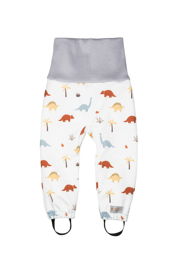 Mitwachsende Kinder-Softshellhose mit Membran Monkey Mum® - Dinosauriergeschichte