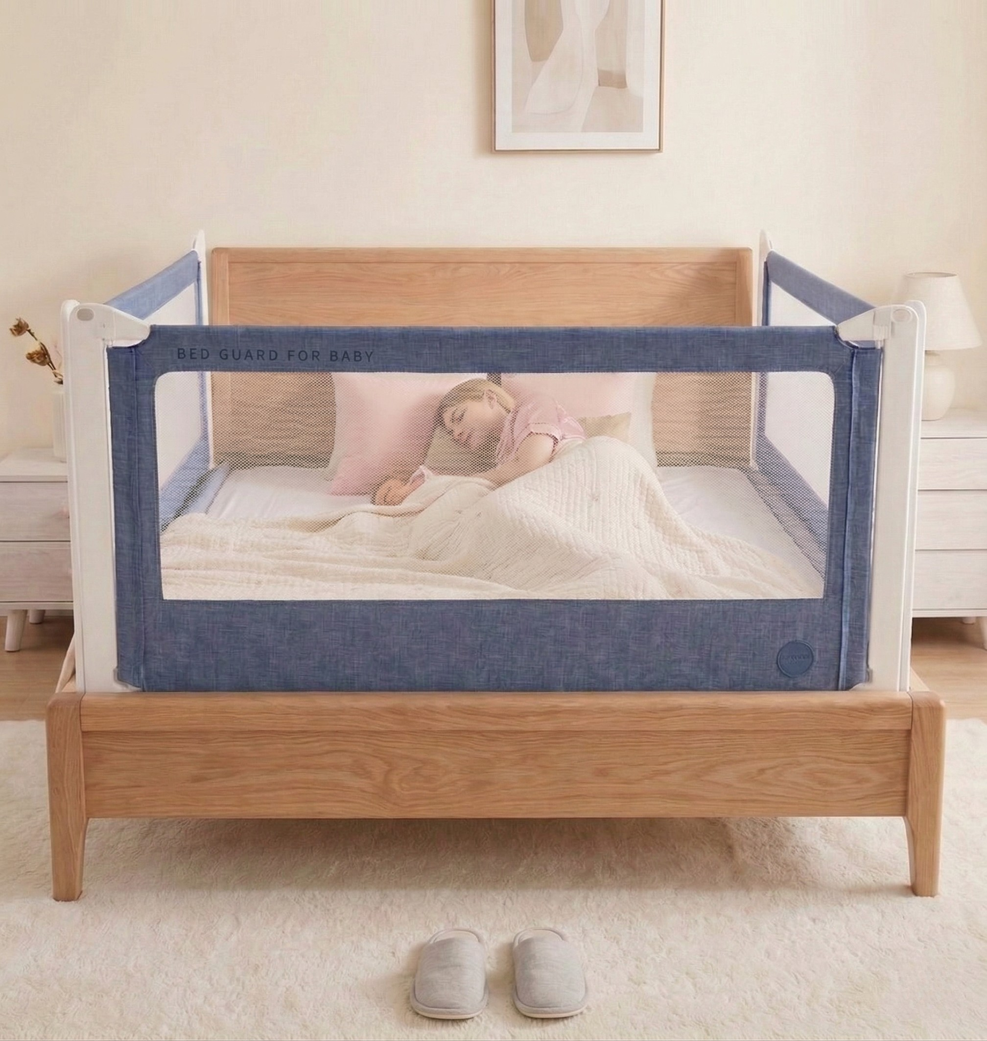 Bettbarriere Monkey Mum® Popular - dunkelblau - Design - Restposten - ausgepackt