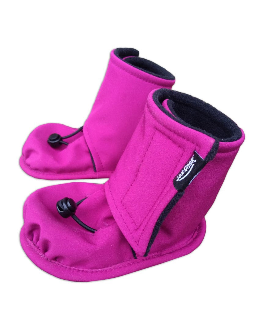 Gefütterte Softshell-Babyschuhe, Winter-Krabbelschuhe - Fuchsia/Schwarz - Größe 18-24 Monate