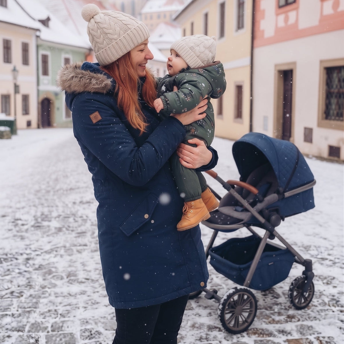 Monkey Mum® Kinder-Winter-Softshelloverall mit Lammfellfutter - Khakifarbener Jäger mit Bär - Gr.62/68, 74/80
