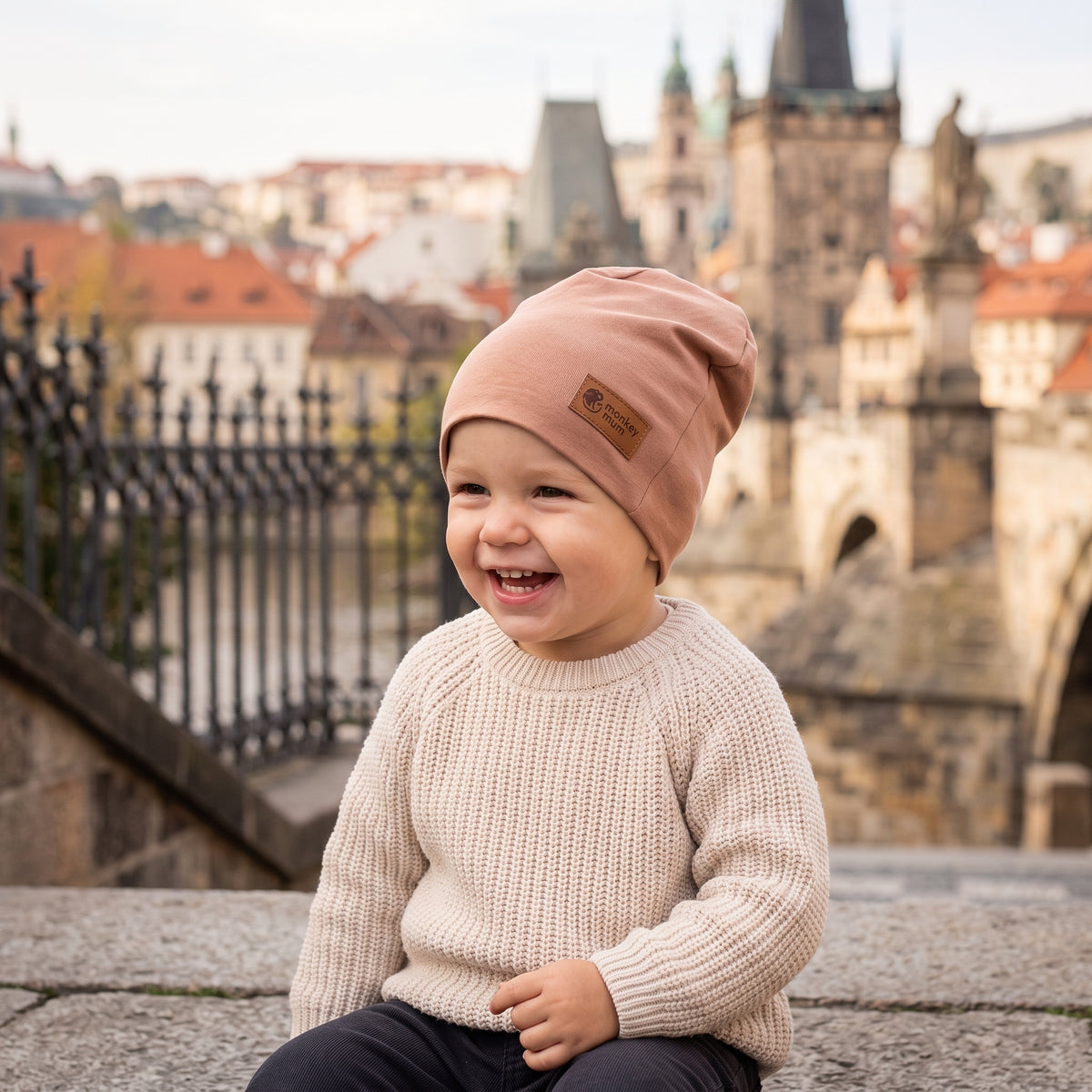 Mütze Monkey Mum® - Hellbraun