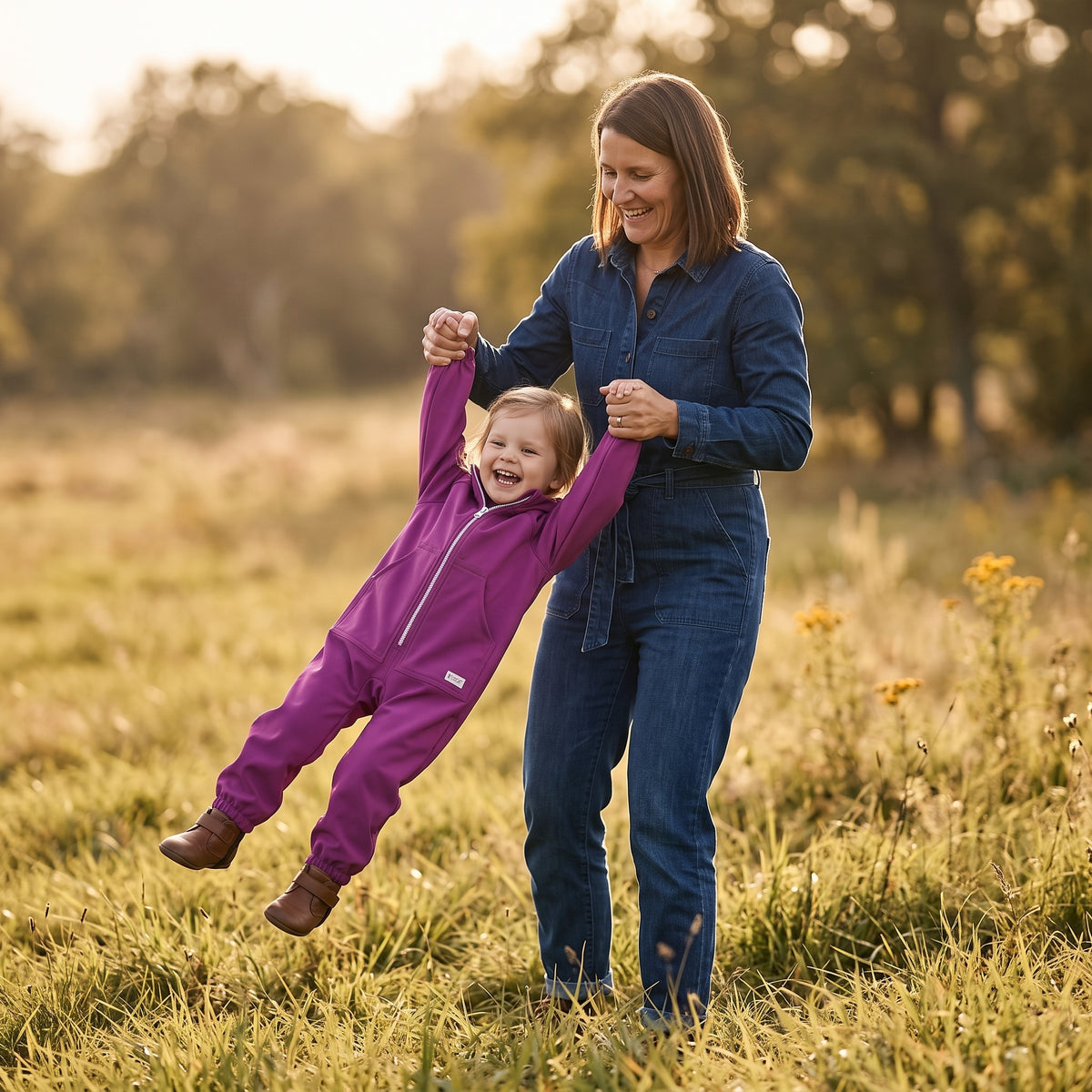 Monkey Mum® Softshell-Overall mit Membran – Saftige Himbeere - Gr. 98/104, 110/116