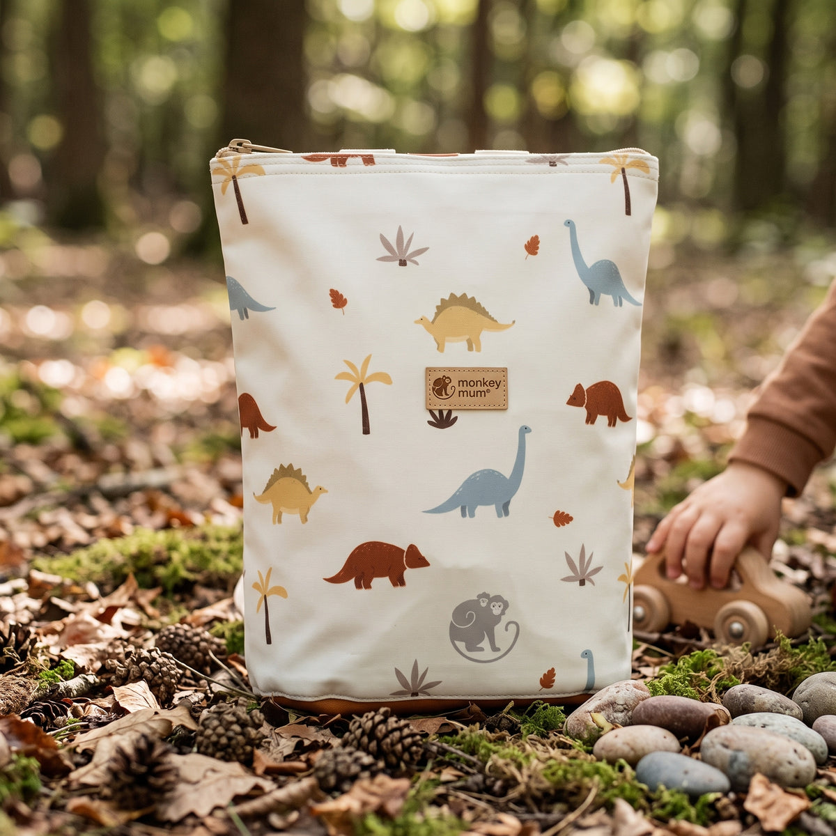 Kinder-Softshell-Rucksack Monkey Mum® - Dinosauriergeschichte