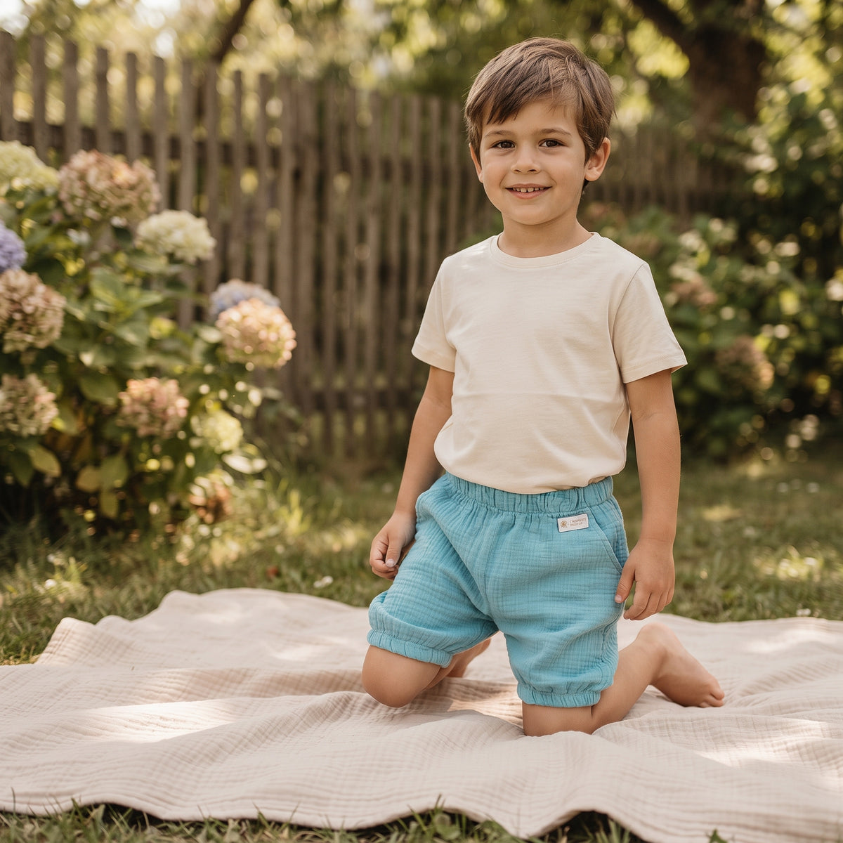 Musselin-Shorts Monkey Mum® - Mint