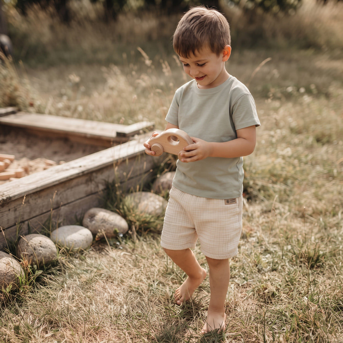 Musselin-Shorts Monkey Mum® - Beige