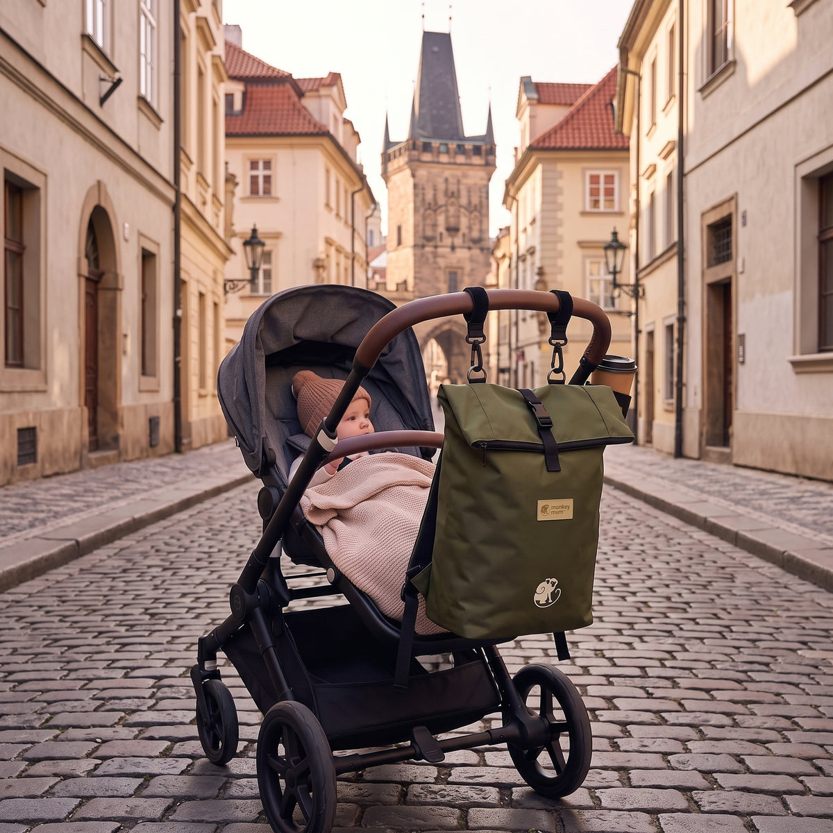 Monkey Mum® Köper-Rucksack für den Kinderwagen – Farben des Waldes