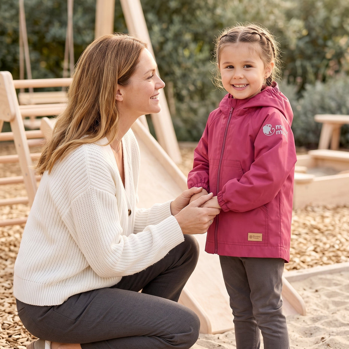 Monkey Mum® Windjacke mit Raglanärmeln - Weinrot