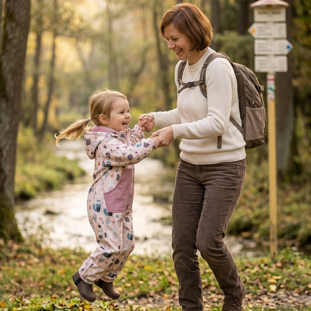 Monkey Mum® Softshell-Overall mit Membran – Tagestiere - Gr. 98/104, 110/116