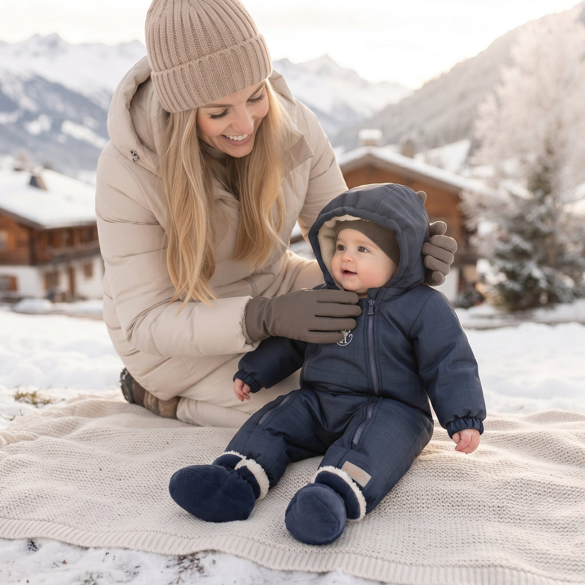 Monkey Mum® Winter-Softshell-Overall für Kinder mit Lammfell - Märchenhafte Abendgeschichte, 2. Wahl - Gr. 62/68