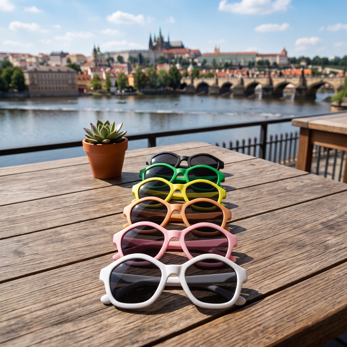 Kinder-Sonnenbrille Monkey Mum® - Panda-Blick - in mehreren Farben