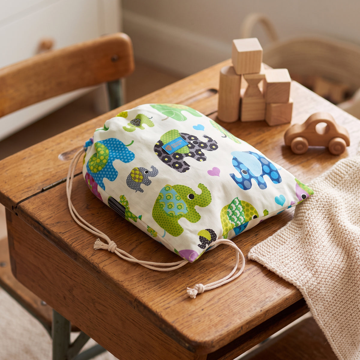Stoffbeutel Monkey Mum® - Fröhlicher Elefant