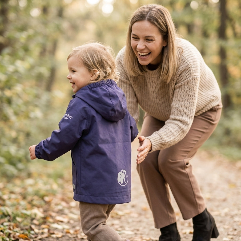 Monkey Mum® Windjacke mit Raglanärmeln - Dunkelviolett